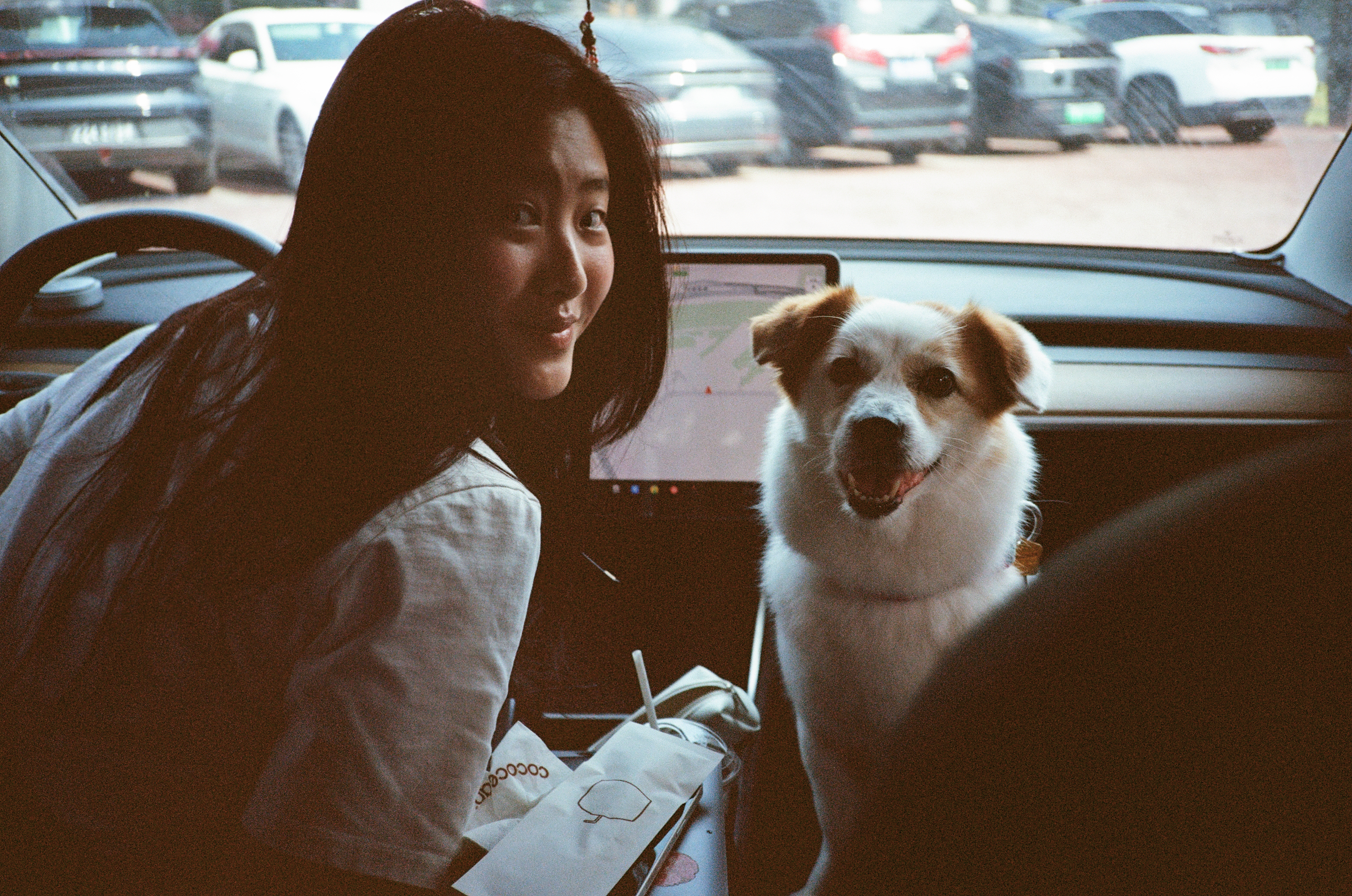 The real Miku in the passenger seat